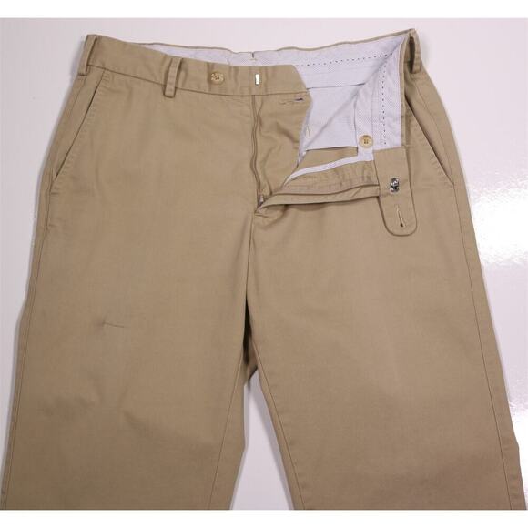 Peter Millar Men's Khaki Tan Flat Front Cotton Chino Pants 32x28 - Picture 5 of 7